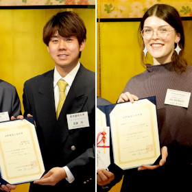 the Grand Prix winners Mr. AGATSUMA (left) and Ms. Iris (right)