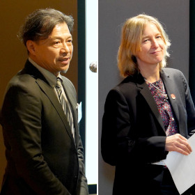 the Grand Prix winner's advisor, Professor MARUYAMA Tomomi, Tokyo University of the Arts (left) and Professor Katrin PLAVCAK, Stuttgart State Academy of Art and Design (right) 